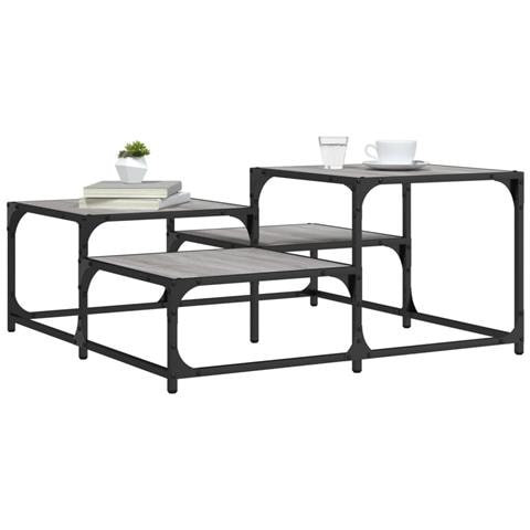Tavolino Salotto Grigio Sonoma 87,5x87,5x40cm Legno Multistrato - Foto 1