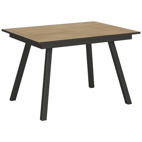 Tavolo Allungabile 90x120/180 Cm Mirhi Telaio Antracite - Quercia Natura - Foto 6