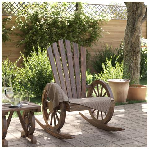 Sedia a Dondolo Adirondack in Legno Massello di Abete - Foto 3