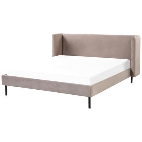 Letto Matrimoniale Velluto Grigio Tortora 160 X 200 Cm Arette - Foto 2