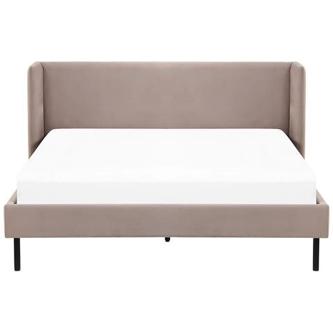 Letto Matrimoniale Velluto Grigio Tortora 160 X 200 Cm Arette - Foto 8