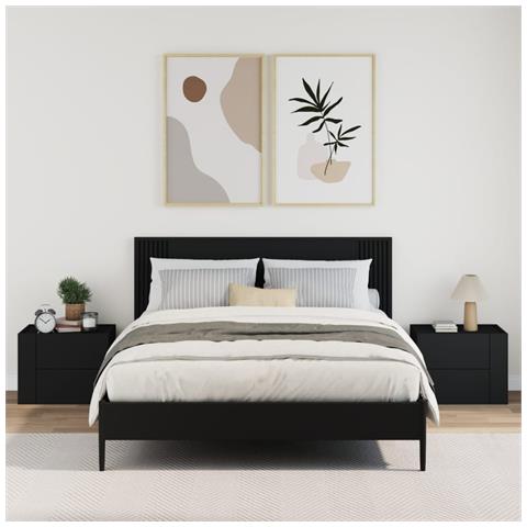 Comodini A Muro 2 Pz Nero 45x30x35 Cm - Foto 3