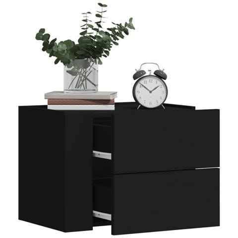 Comodini A Muro 2 Pz Nero 45x30x35 Cm - Foto 1