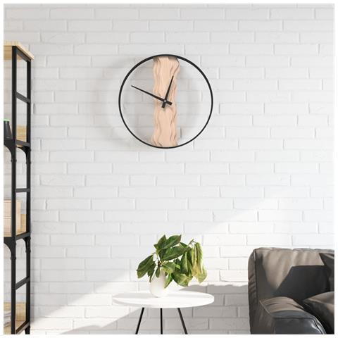 Orologio A Parete Marrone 35 Cm In Ferro E Legno Di Quercia - Foto 1