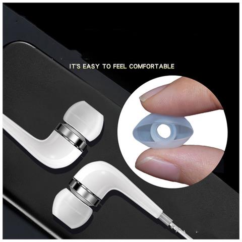 Gommini In Silicone Per Auricolari Da 4,5-6 Mm 3 Misure 15 Paia Transparent - Foto 2