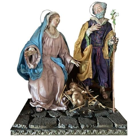 Nativita' San Gregorio Armeno Natale Presepe Giuseppe Maria Gesu' Dipinti Mano - Foto 1