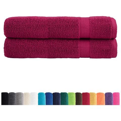 Asciugamani Premium SOLUND 2 pz Bordeaux 100x200cm 600gsm - Foto 2
