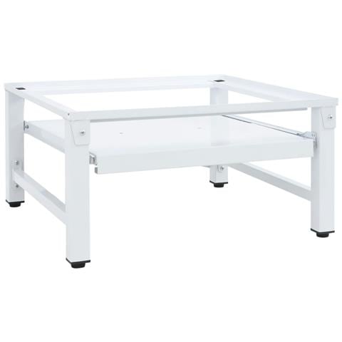 Supporto Lavatrice E Asciugatrice Con Mensola Estraibile Bianco - Foto 1