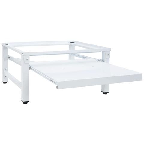 Supporto Lavatrice E Asciugatrice Con Mensola Estraibile Bianco - Foto 3