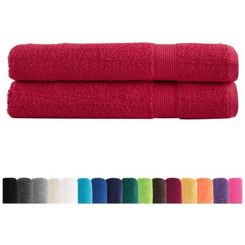 Asciugamani per Sauna SOLUND 2 pz Rossi 80x200 cm 600 g /m² - Foto 2
