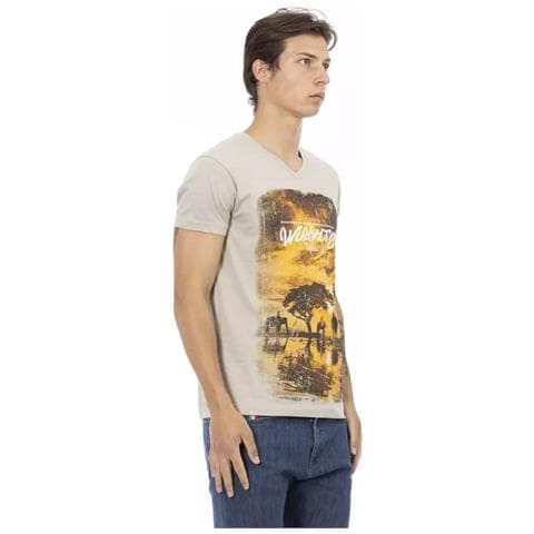 Maglietta In Cotone Beige - L - Foto 2