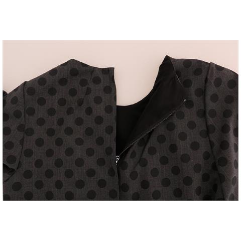 Abito Elasticizzato In Lana A Pois Grigi - It38-xs - Foto 5