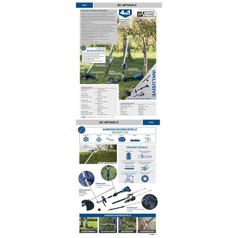 Decespugliatore 4in1 Brushless 2x20v Senza Batteria Ixes Bc-mfh400-x - Foto 8