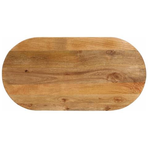 Piano Tavolo 80x40x3,8 Cm Ovale In Legno Massello Di Mango - Foto 1