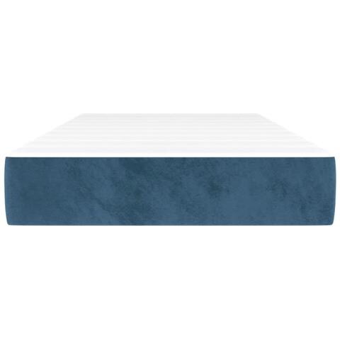 Materasso A Molle Blu Scuro 120x190x20 Cm In Velluto - Foto 3