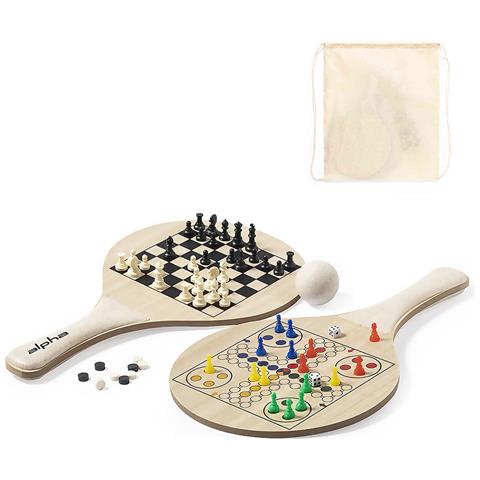 Pale Da Spiaggia Pecter, Con Scacchi, A E Ludo. 19x0,6x33 Cm. Beige - Foto 1