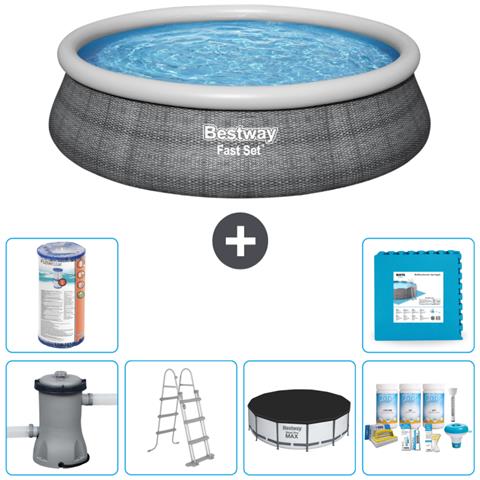 Piscina Fuori Terra - In Giro - 457x107 Cm - Grigio - Include Accessori Coordinati Cb22 - Foto 1
