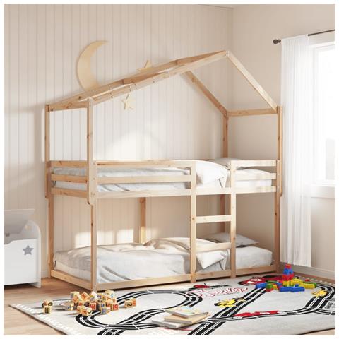 Tetto Per Letto Bambini 203x80,5x142 Cm Legno Massello Di Pino - Foto 8