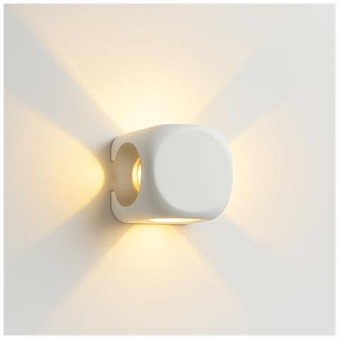 Set 2 Applique Da Muro 4 Led Lampada A Parete Bianca Luce Bianco Caldo 6x6x5cm - Foto 4
