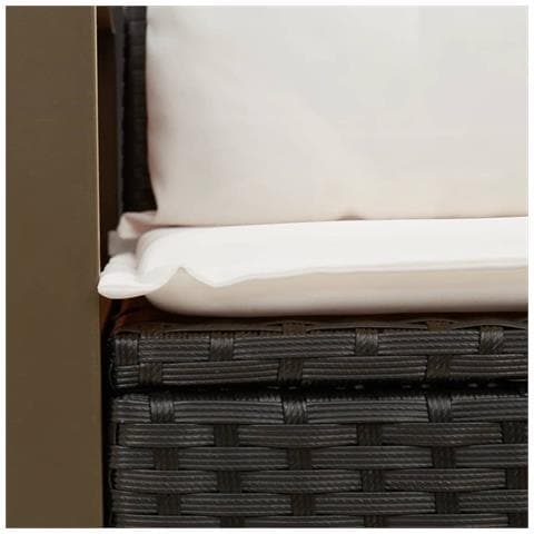 Divano da Giardino con Cuscini a 2 Posti Nero in Polyrattan - Foto 9