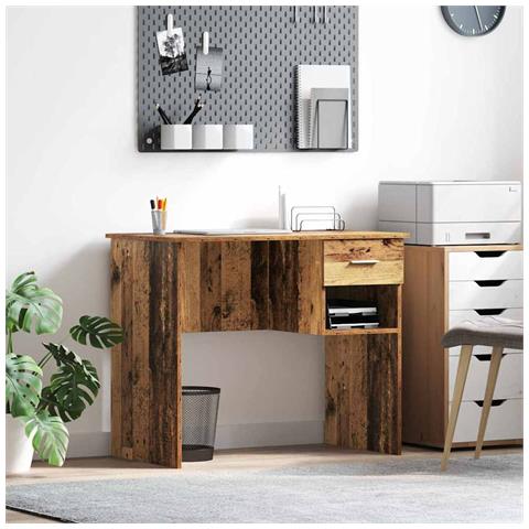 Scrivania con stoccaggio Legno Antico 90x49.5x75 cm Legno ingegnerizzato - Foto 2