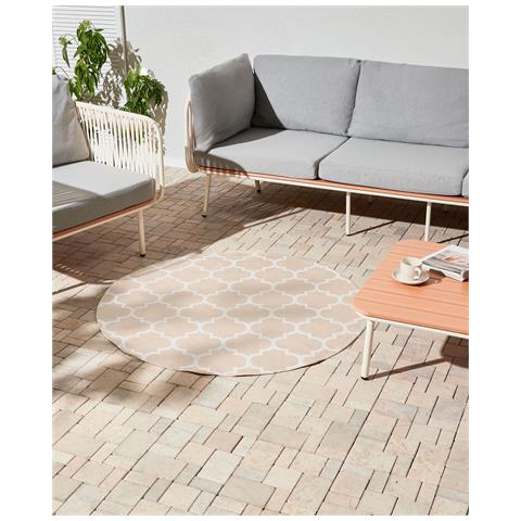 Tappeto Per Esterni Mosore Ø 120 Cm Beige - Foto 1
