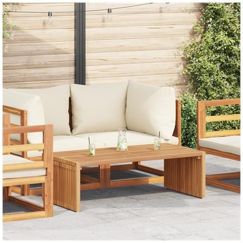 Tavolo Laterale da Giardino 110x55x35.5 cm Legno Massello di Teak - Foto 2