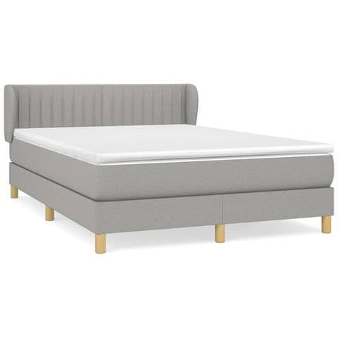 Giroletto a Molle con Materasso Grigio Chiaro 140x200cm Tessuto - Foto 1