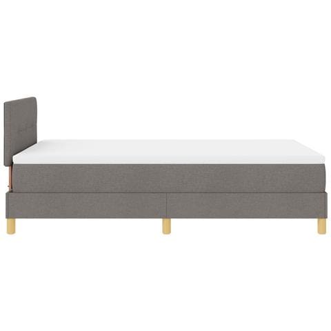 Letto con Rete a Molle con Materasso Tortora 120x190 cm Tessuto - Foto 9