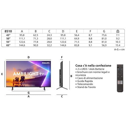 Ambilight TV 75PUS8510 4K UHD QLED 189cm 75" Smart TV Dolby Atmos Titan OS - Foto 13