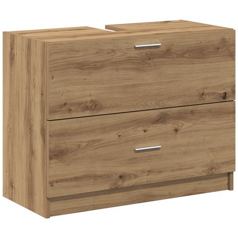 Mobile da Lavabo Rovere Artigianale 78x37x59 cm Legno Ingegnerizzato - Foto 1