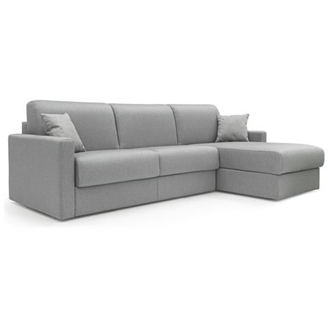 Chris Divano Letto Angolare Con Penisola In Simil Cotone T13 Grigio - Foto 1