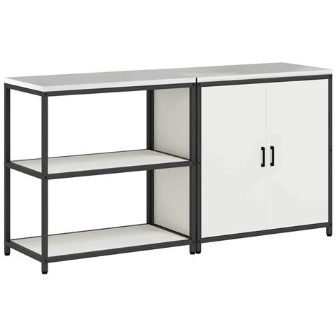 Set di Stoccaggio per Cucina 2 pcs Bianco 180 x 50 x 92 cm - Foto 1