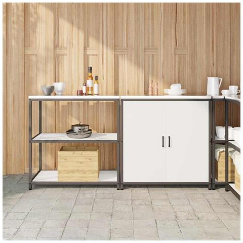 Set di Stoccaggio per Cucina 2 pcs Bianco 180 x 50 x 92 cm - Foto 2