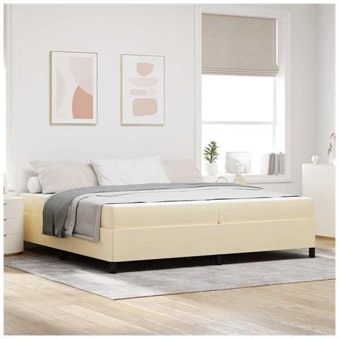 Letto a molle Crema e Nero 200 x 200 cm - Foto 2