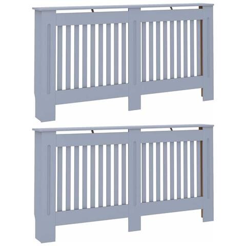 Copertura per radiatori 2 pcs Grigio 152 x 19 x 81.5 cm - Foto 1