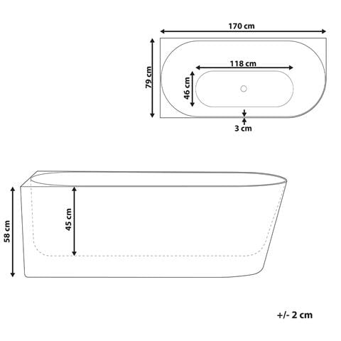 Vasca Da Bagno Angolare Renaca Lato Destro 170 X 79 Cm Bianco - Foto 7