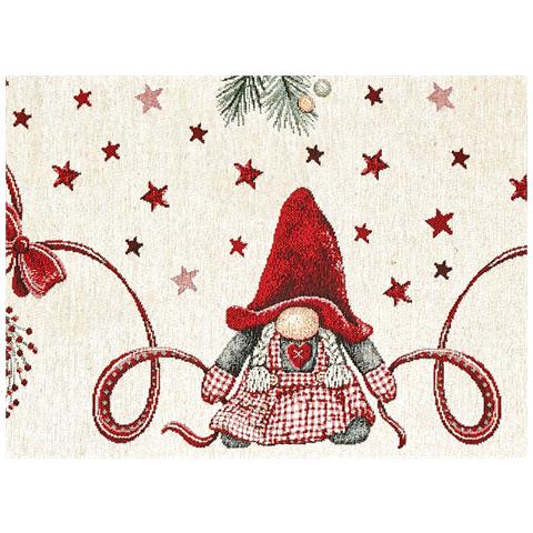 Tovaglia Centrotavola Centrino Tavolo Fantasie Natalizie Cinigliato Piazzato Made Italy 90x90 Elfo Stella - Foto 2