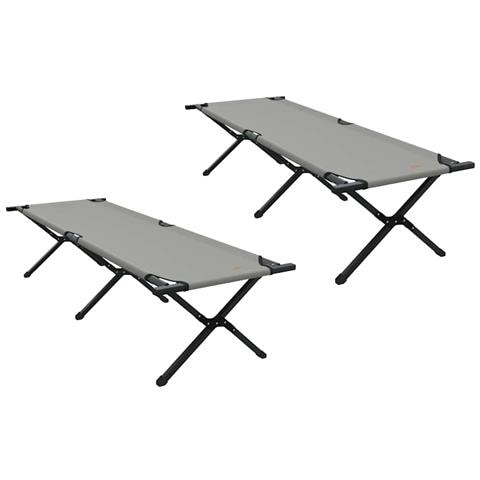 Letto da campeggio pieghevole 2 pcs Grigio Tessuto Oxford - Foto 1