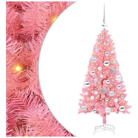 Albero di Natale con 150 LED con supporto Rosa 120 cm PVC - Foto 1