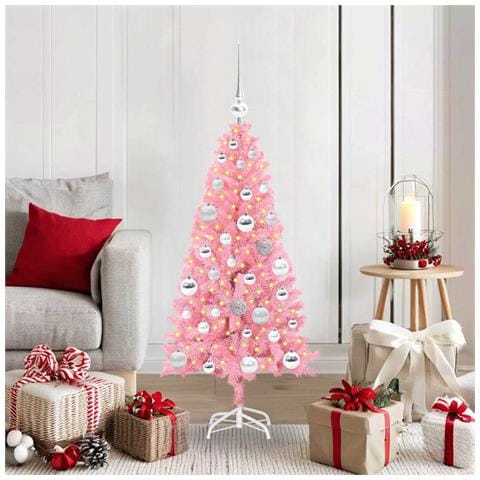 Albero di Natale con 150 LED con supporto Rosa 120 cm PVC - Foto 2