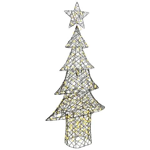 Albero di Natale con 240 LED Bianco caldo 180 cm Rattan - Foto 1