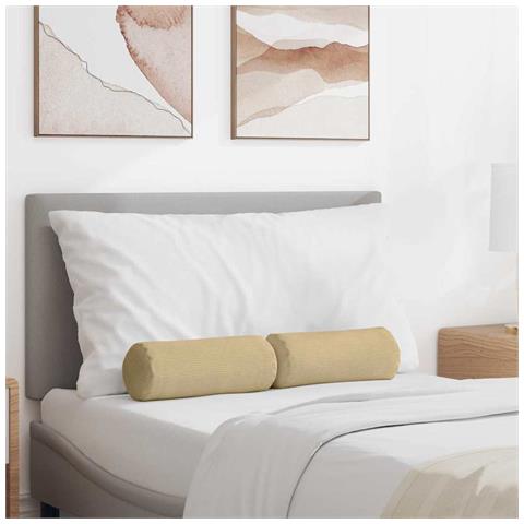 Cuscini a rullo 2 pcs Grigio Verde Ø 15 x 40 cm - Foto 2