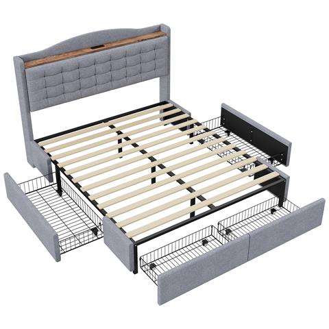 Letto Matrimoniale Con 4 Cassetti E Caricatore Usb - Foto 1