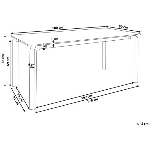 Tavolo Da Pranzo Da Giardino Feletto 180 Cm 90 Cm Pietra Marmo Nero - Foto 7