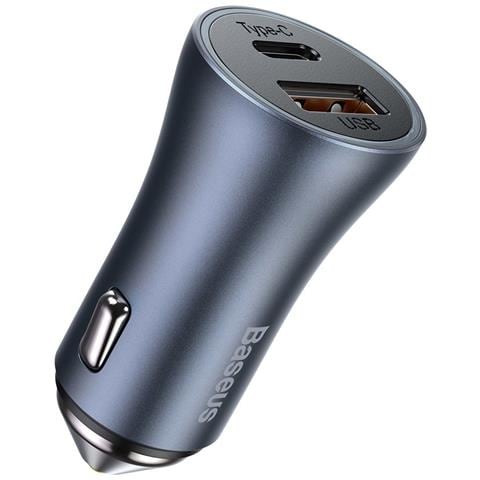 Caricatore Per Auto Accendisigari Quick Charge 40w Con Porte Usb E Usb-c E Cavo Da 1 M, Nero - Foto 1