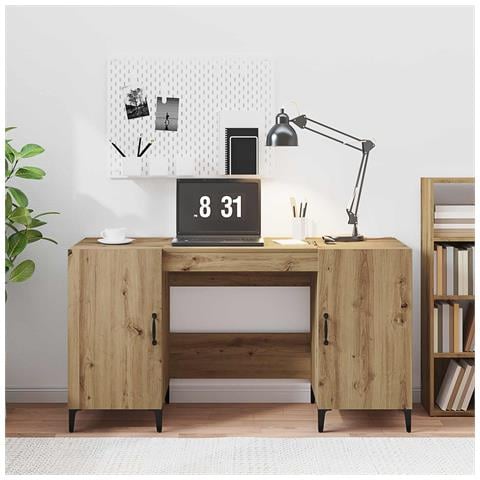 Scrivania Rovere Artigianale 140 x 50 x 75 cm Legno multistrato - Foto 2