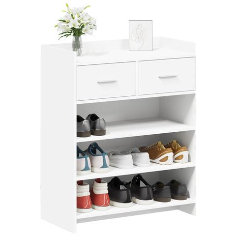 Mobile per scarpe Bianco 73,5 x 36 x 92 cm Legno ingegnerizzato - Foto 2