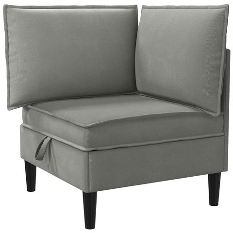 Divano Angolare con Storage Grigio scuro Velluto - Foto 1