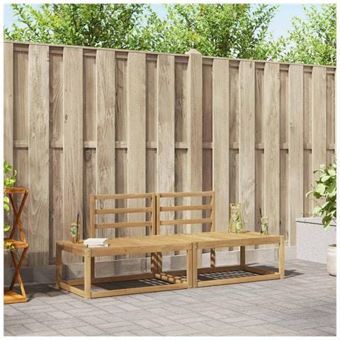 Set di divani da esterno 2 pcs Bianco 182,5 x 63 x 73 cm - Foto 2